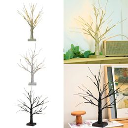 Decorative Flowers 24 LED Birch Tree Light Night For Tabletop Outdoor Christmas Party Jewellery Holder Decoration