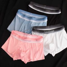 Underpants 5 Pack Mens Boxer Briefs Underwear Summer men's ice silk underwear men's boxer shorts large size breathable antibacterial crotch youth seamless shorts