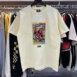 kith Designer T Shirt short sleeve Luxury Major brand Rap Classic Hip Hop Male Singer Wrld Tokyo Shibuya Retro Street Fashion Brand T-shirt dfbb