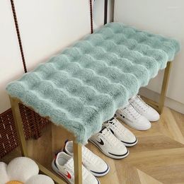 Pillow Bubble Fleece Entryway Bench Pad Thickened Shoe Cabinet Mat Fluffy Non-Slip Seat Cover Contemporary Chair