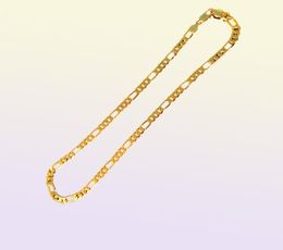 Necklace Chain Real 18 k Yellow GF Gold Solid Fine Stamep 585 Hallmarked Men039s Figaro Bling Link 600mm 8mm X070737870026847936