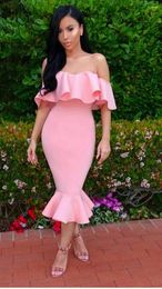 Casual Dresses Women Dress Summer Pink Ruffles Sexy Bodycon Party Club Off The Shoulder Elegant