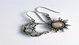 Charm designer earrings luxury Jewellery Boho Style Sun Moon European and American Fashion Moonstone Asymmetric Earring4476491