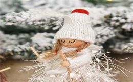 Christmas decoration wooden girl hat scarf ski tassel ornament pendant family decor girls child Xmas gift2804612