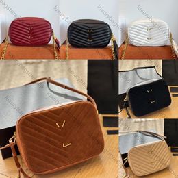High quality designer bag Woman luxury Camera bag Gold label logo Fringe hanging ornaments Classic recommendation Quilted suede with smooth leather Crossbody bag