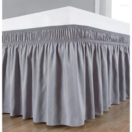 Bed Skirt Top Selling Thick Wrap Around Ruffles With Widen Strong Elastic Belt -Wrinkle And Fade Resistant Fabric-15 Inch High