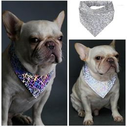 Dog Apparel Pet Reflective Bandana Collar Cat Puppy Polyester Scarf Saliva Towel Luminous Neckerchief Bibs Accessories