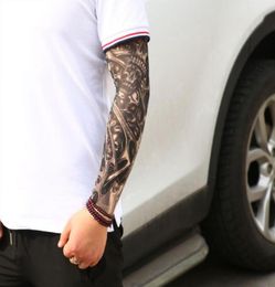 Summer Outdoor Sport Fitness Unisex Stretch Nylon Fake Temporary Tattoo Sleeves Elastic AntiUV Women Men Arm Stocking Sleeves5330488