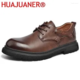 Casual Shoes Leather Men's Oxfords Handmade Italian Mens Fashion Style Lace Up Men Dress Footwear Elegantes Business