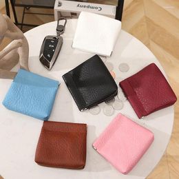 Storage Bags PU Leather Mini Change Purse Wallet Card Holder Women Men Money Bag Pouch Travel Coin Earphone Case Carrying Organiser