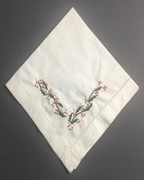 Set of 12 Home Textiles Table Napkins Linen Dinner Napkins with Hemstitched Embroidered Floral For Wedding decoration 18x1820x24890746