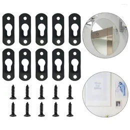 Frames 10Pcs Metal Keyhole Hanger Fastener With Screw Picture Hanging Bracket Plate For Artworks Mirror Wall Decorations