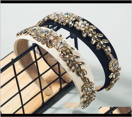 Accessories Baroque Court Wind Super Flash Rhinestone Glass Diamond Flower Band Female X4Kiv Headbands Ja9Og5790708