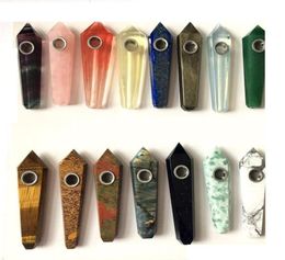 Natural pipe Healing Crystal Stone pipes For Smoking Tobacco Pipe Quartz Gemstone Pipe Tower Quartz Point Crystal Stone pipes3765746