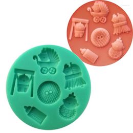 Baking Moulds 3D Silicone Baby Carriage Shape Sugarcraft Cookie Cupcake Chocolate Mold Fondant Cake Decorating Tools