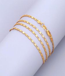 10pcs Lose Money Promotion 2mm Flat Gold/Silver Chains Necklace Beauul Jewellery for Women Water wave block Figaro necklace 16-30inch5583032