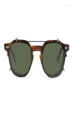 Sunglasses Double Lens UV400 Polarized Men Driving Plastic Titanium Tortoise Designer Glasses With BoxSunglasses Kimm221280331