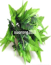 NEW 8Pcslot 34cm1339quot Length Artificial Silk Green Plants Simulation Fern Leaf Twelve Stems Per Bush Wedding Flower9221758