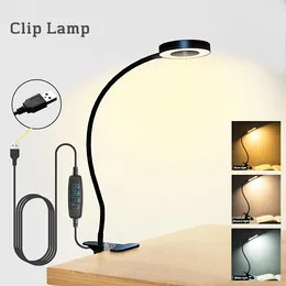 Table Lamps Bright USB Powered Flexible Clip-On Lamp Standing Lighting Kids Desk Reading LED Work Office Laptop Light