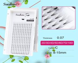 Seashine Lashes Premade Fans 10D Middle Stem Eyelashes Extension Russia Volume Premade Fans 100 Hand Made Mink Lashes9645991