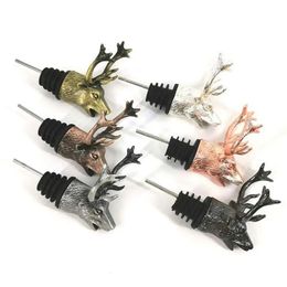 Deer Elk Lion Bull Head Wine Pourer Bottle Stoppers Bar Tools Wedding Party Drinks Aerators Kitchen Tool Accessories 240428