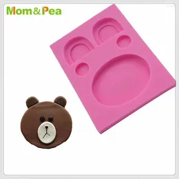 Baking Moulds Mom&Pea MPA1645 Bear Parts One Silicone Mold Sugar Paste 3D Fondant Cake Decoration