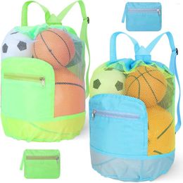 Storage Bags Foldable Beach Toy Bag Pouch Tote Mesh Travel Organiser Sundries Net Drawstring Backpack