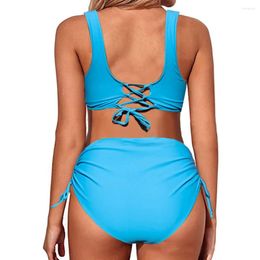 Women's Swimwear Women Beachwear Swim Summer Tankini Bathing Suit Two Pieces Bikini Set Swimsuits Cross Sport Bra Brief