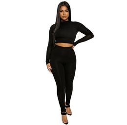 2020 Casual Tracksuit Women Two Piece Set Crop Top And Pants Sweat Suits Womens Bodycon Ensemble Femme 2 Piece Set women039s Su1419374