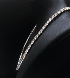 necklace designer graduated tennis necklaces Single Ice chain crystal Luxury diamond Jewellery titanium steel European and American 9881540