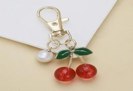 Keychains Fashion Exquisite Cute Fruit Strawberry Cherry Alloy Keychain Pendant Student Bag Key Manufacturer Spot9490833