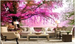 3d room wallpaper cloth custom po Dream cherry tree deer TV background wall home improvement 3d wall murals wallpaper for walls9735379