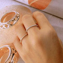 Light luxury Van ring charm classic must-have Silver Womens Ring New Simple and generous Smooth Gold with common vanly