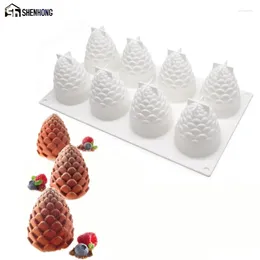 Baking Moulds SHENHONG 8 Holes 3D Pine Nuts Silicone Mold Cake Mousse For Ice Creams Chocolates Pastry Art Pan Dessert Bakeware