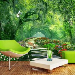 Wallpapers Beibehnag Custom Wallpaper 3d Po Mural Woods Park Green Road Living Room Bedroom Landscape Papel De Parede