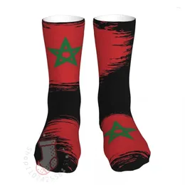 Men's Socks Happy Funny Male Mens Women Crazy Morocco Moroccan Flag High Quality All Year Long