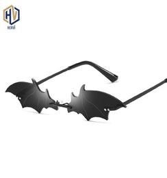 Small Cat Eye Sunglasses Women New Rimless Punk Sun Glasses Bat Shape Unique Eyeglasses Men UV4005567333