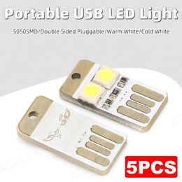 Night Lights 5-Pack USB LED Lamps - Mini SMD For Computer Power Bank Charging Super Bright Reading Lamp