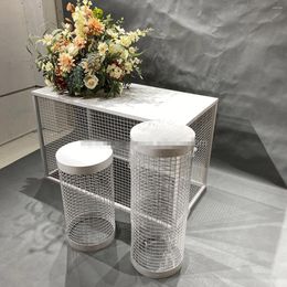 Candle Holders 3pcs/set)Wedding Supplies White Metals Cake Cylinder Plinth Pillar Wire Mesh Pedestal Stand Metal Display Racks AB0924