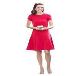 Kate Middleton Luxury Women Princess Dress Red Mini Party Celebrity Dresses 12817636627
