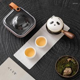 Teaware Sets Panda Side Handle Pot Travel Tea Set Suit One Two Cups Portable Quick Cup Outdoor Camping Chinese