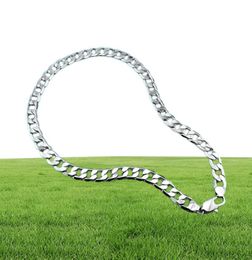 Chains Fashion Punk Male Necklace Jewellery 925 Silver For Men Curb Chain Sterling Link 12MM 22 To 30 Inches Hip Hop Decor Gift560273921155