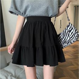 Skirts Gidyq Preppy Style Black A Line Skirt Women Summer Fashion Elegant High Waist Mini Ladies Korean Sweet All Match