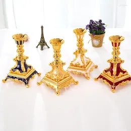 Candle Holders Nordic Gold Metal Pillar Luxury Living Room Creative Practical Candelabra Design Kaarsenhouder Home Decor BD50ZT