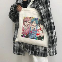 Shopping Bags Ulzzang Yarichin Club Canvas Bag Vintage Casual Hip Hop Harajuku Women's Large Capacity Japanese Cartoon Shoulder