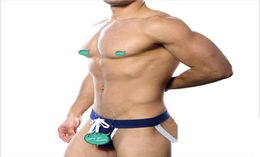 New Mens Jockstraps Thongs G Strings Brand Sexy Men Cotton Underwear Gay Men Underwear Fashion Design Pouch 2 Pcs7175570