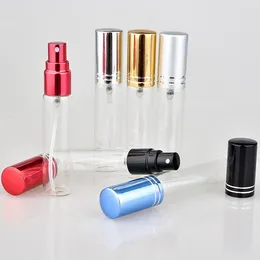 Storage Bottles 10ml Clear Glass Atomizer Bottle Refillable Colourful Aluminium Spray Perfume Container For Travel LX4299