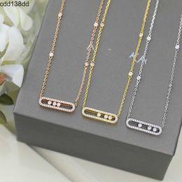 Pendant Necklaces Luxury Pendant Necklace Top Quality Copper With 18k Gold Plated Movable Crystal Hollow Square Full Crystal Charm Short Chain Choker For Women Jewe