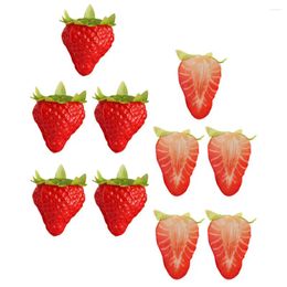 Party Decoration 10 Pcs Artificial Strawberry Strawberries Chic Fake Model Fruits Ornament Decorating Kit