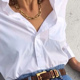 Fashion Big Necklace for Women Punk Rock Twist Gold Silver Color y Thick Lock Choker Chain Necklaces Party Jewelry 240429